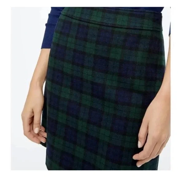 J.Crew Black Watch Plaid Wool Skirt - Picture 3 of 7